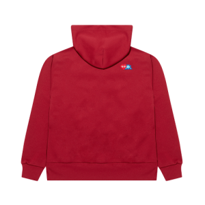 CDG PLAY Zip Hoodie with Red Invader Heart and Blue Emblem