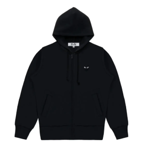 Cdg Play Big Heart Zip Hoodie Black