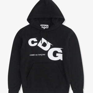 CDG Printed Logo Hoodie Black